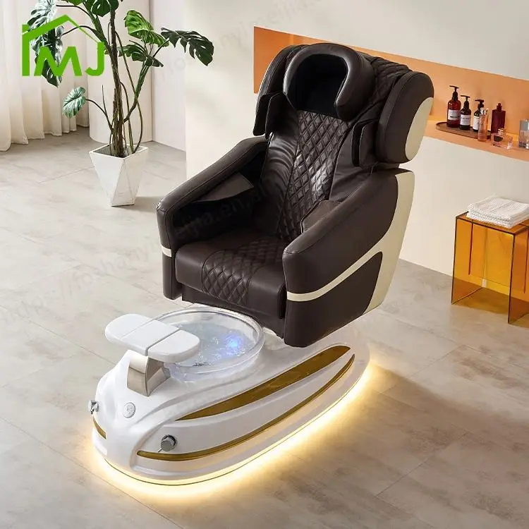 Luxury Nail Salon Foot Bathing Adjustable Recline Electric Massage Spa Pedicure Chair — image 4
