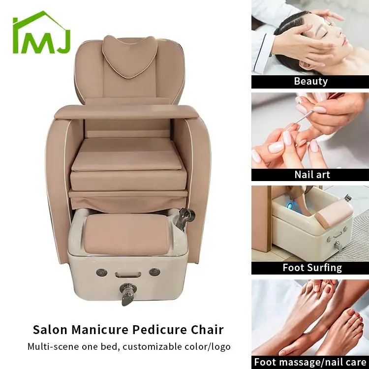 Multifunction Nail Salon Furniture Reclining Foot Spa Massage Pedicure Chair With Basin — view 5