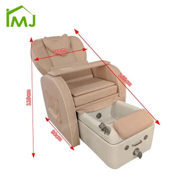Multifunction Nail Salon Furniture Reclining Foot Spa Massage Pedicure Chair With Basin — view 6