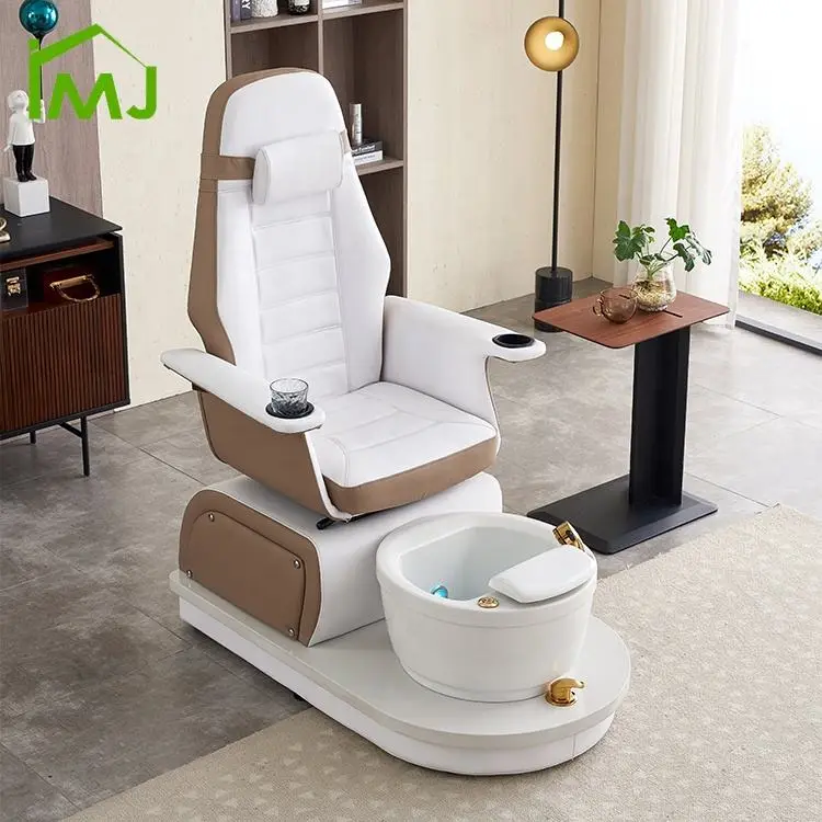 Modern Nail Salon Rotating Foot Spa Manicure Station Pedicure Chairs With Basin — image 4