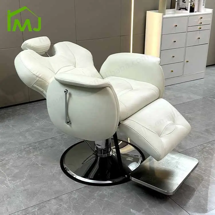 Modern Barbershop Salon Remote Control Adjustment Reclining Rotating Barber Chair — view 3