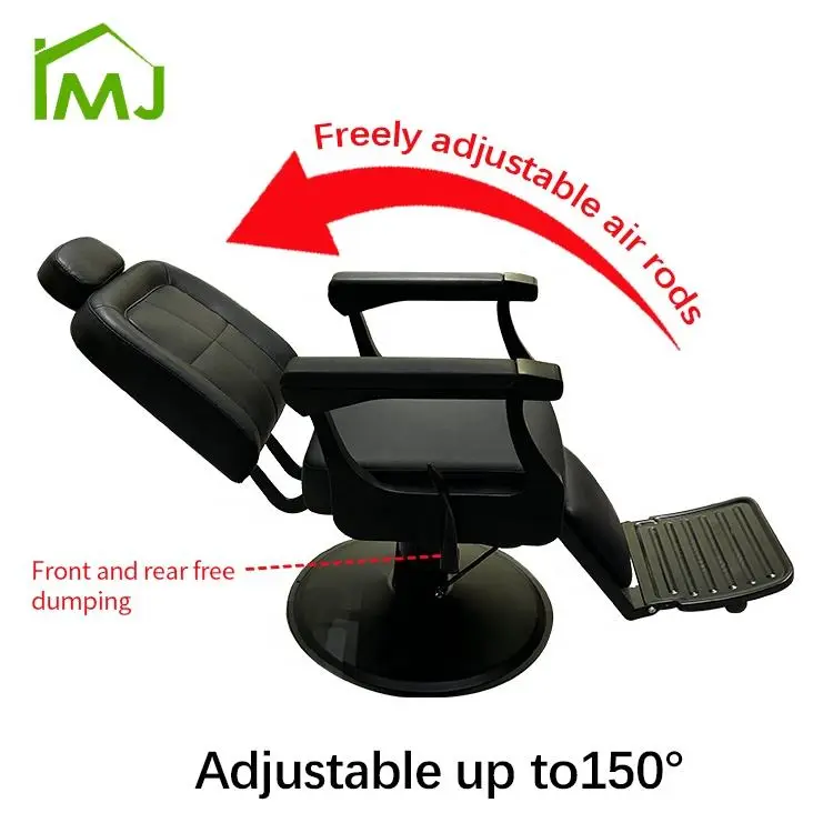 Professional Barbershop Black Hair Salon Furniture Adjustable Rotation Barber Chair — image 4