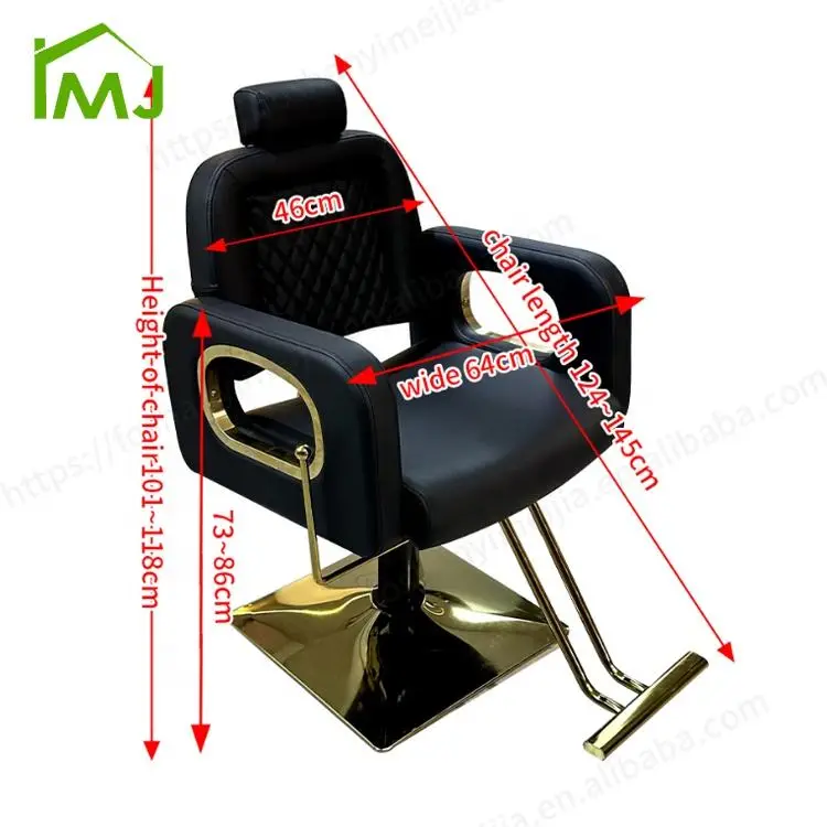 Barber Shop Black Hair Salon Styling Adjustable Rotation Barber Chair — image 6