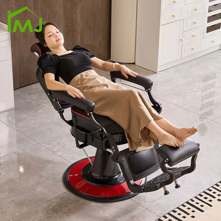 Beauty Salon Furniture Vintage Hairdressing Chair Hydraulic Recliner Hair Barber Chair — image 4