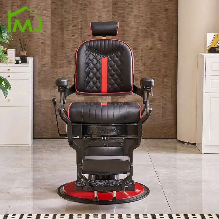 Beauty Salon Furniture Vintage Hairdressing Chair Hydraulic Recliner Hair Barber Chair — image 6