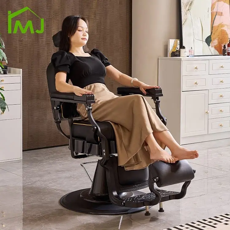 Barber Shop Professional Hairdressing Hydraulic Recliner Hair Chair Vintage Barber Chair — view 1
