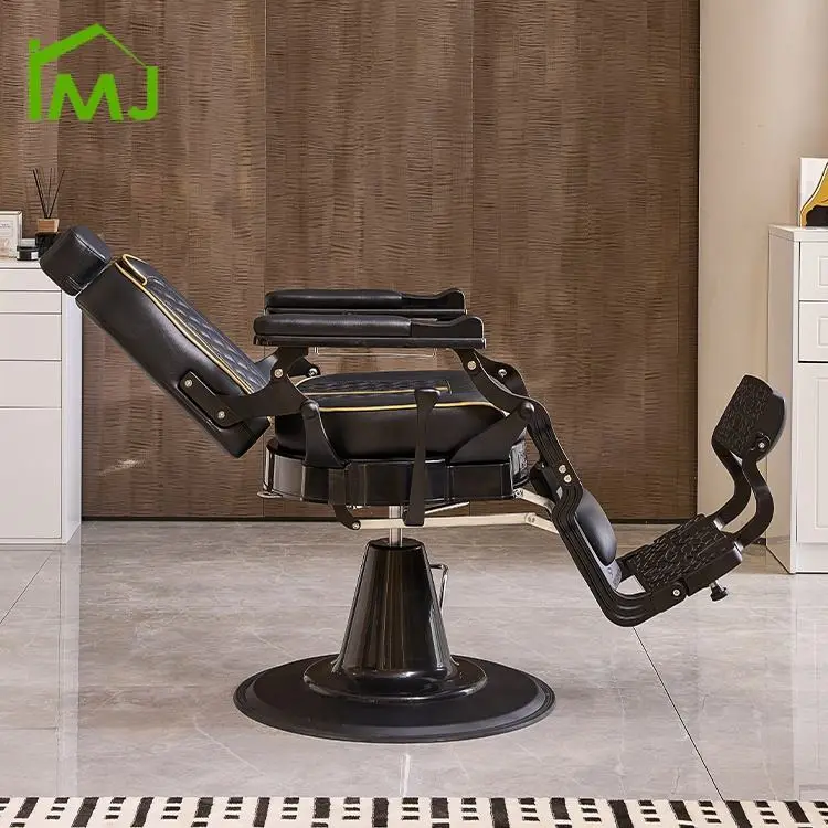 Barber Shop Professional Hairdressing Hydraulic Recliner Hair Chair Vintage Barber Chair — image 4
