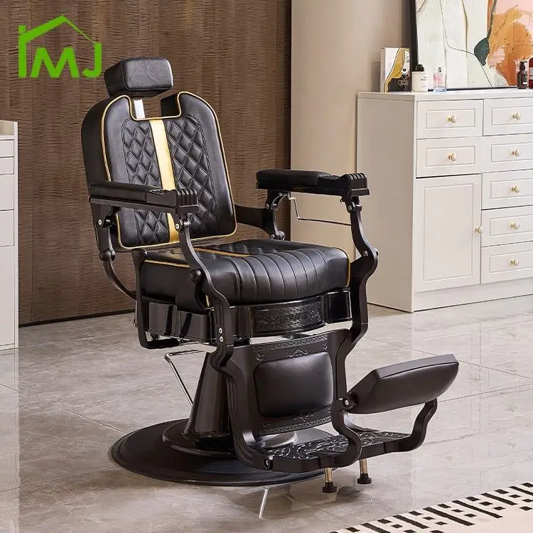 Barber Shop Professional Hairdressing Hydraulic Recliner Hair Chair Vintage Barber Chair — image 5