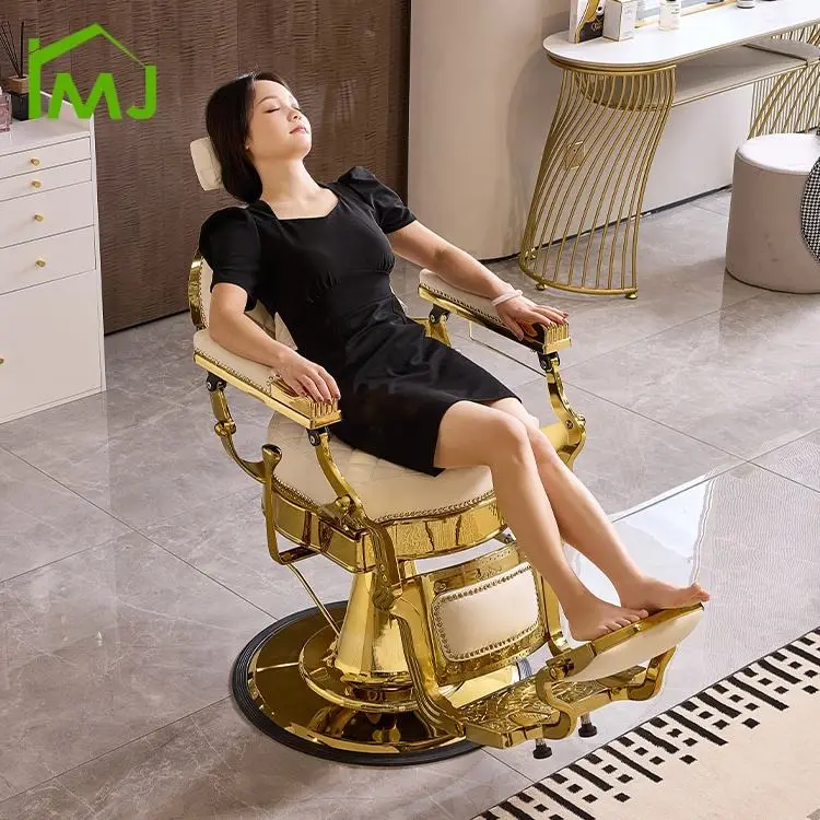 Hair Salon Furniture Vintage Barber Chair Hairdressing Hydraulic Recliner Heavy Duty Barber Chair — image 5