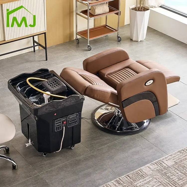 Luxury Barber Shop Electrica Adjustable Swivel Hairdressing Shampoo Chair Hydraulic Recliner Barber Chair — image 5