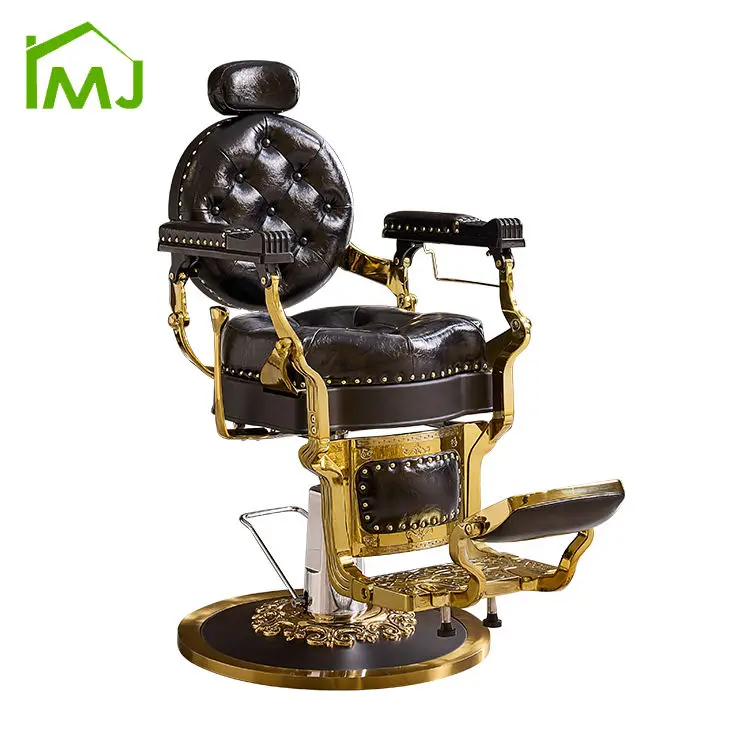 Professional Vintage Barber Chair Hairdressing Hydraulic Recliner Rotatable Barber Chair — view 6