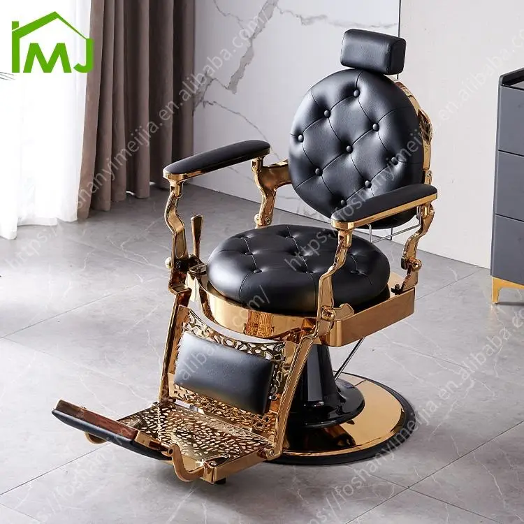 Beauty Salon Furniture Vintage Barber Chair Hairdressing Hydraulic Recliner Hair Barber Chair — image 3