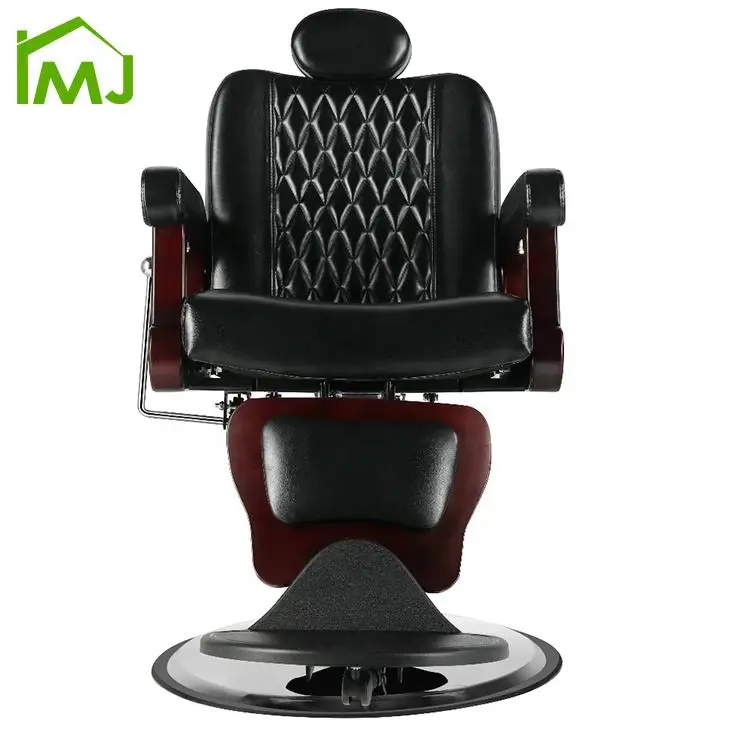 Beauty Salon Furniture Black Vintage Barber Chair Hairdressing Hydraulic Recliner Hair Barber Chair — image 3