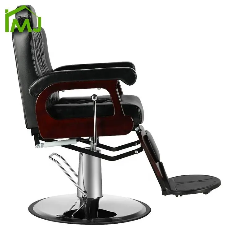 Beauty Salon Furniture Black Vintage Barber Chair Hairdressing Hydraulic Recliner Hair Barber Chair — image 6