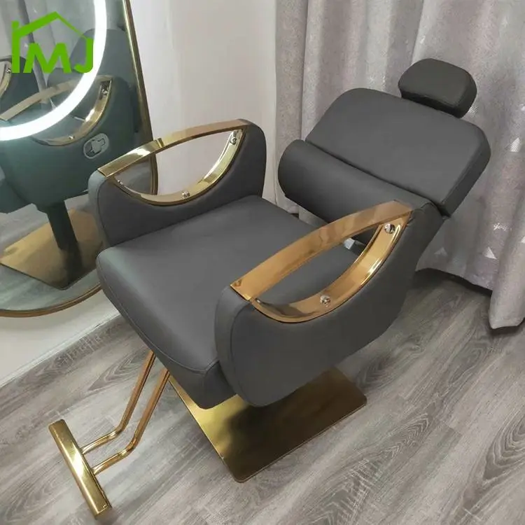 Factory Wholesale Adjustable Height Swivel Hairdressing Hydraulic Recliner Hair Barber Chair — image 4