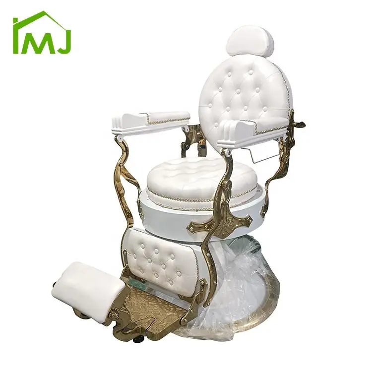 Luxury White Barbers Chairs Beauty Hair Barbershop Salon Barber Chairs for Men — view 1