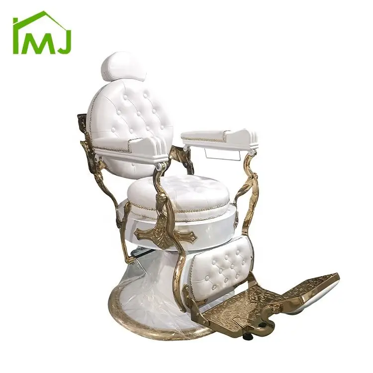 Luxury White Barbers Chairs Beauty Hair Barbershop Salon Barber Chairs for Men — view 2