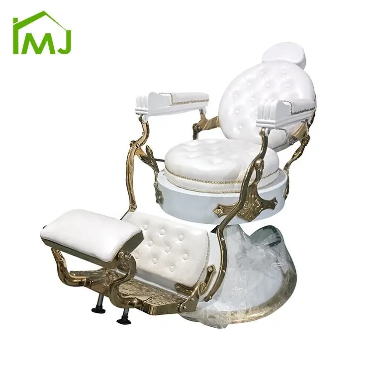Luxury White Barbers Chairs Beauty Hair Barbershop Salon Barber Chairs for Men — view 3