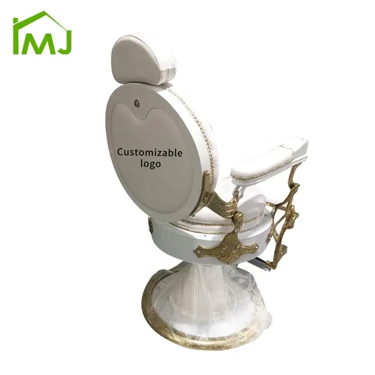 Luxury White Barbers Chairs Beauty Hair Barbershop Salon Barber Chairs for Men — view 4