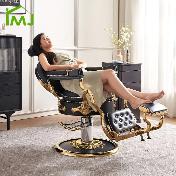 Luxury White Barbers Chairs Beauty Hair Barbershop Salon Barber Chairs for Men — view 5