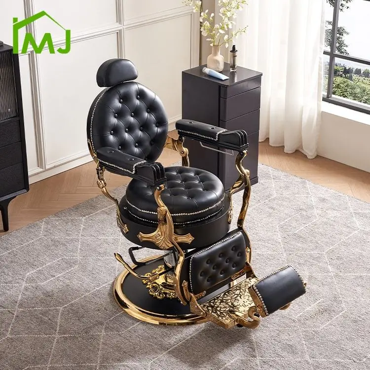 Luxury White Barbers Chairs Beauty Hair Barbershop Salon Barber Chairs for Men — view 6
