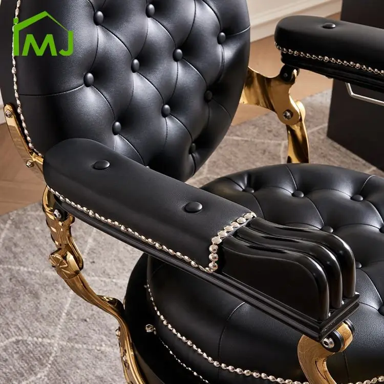 Factory Custom Barbeshop Chairs Gold Beauty Hair Salon Chair Barber Chairs — image 4