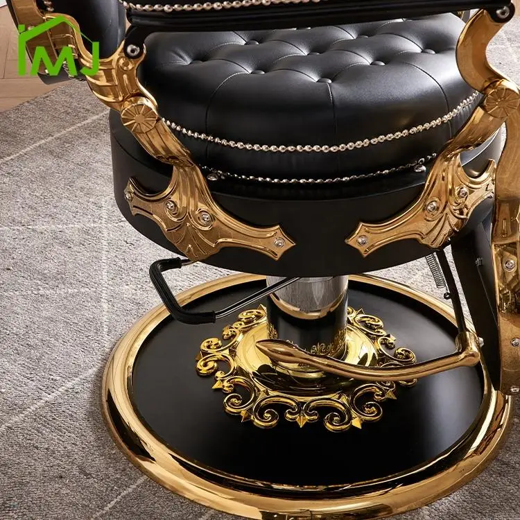 Factory Custom Barbeshop Chairs Gold Beauty Hair Salon Chair Barber Chairs — image 5