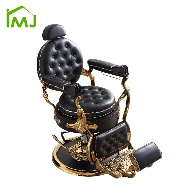 Factory Custom Barbeshop Chairs Gold Beauty Hair Salon Chair Barber Chairs — image 7