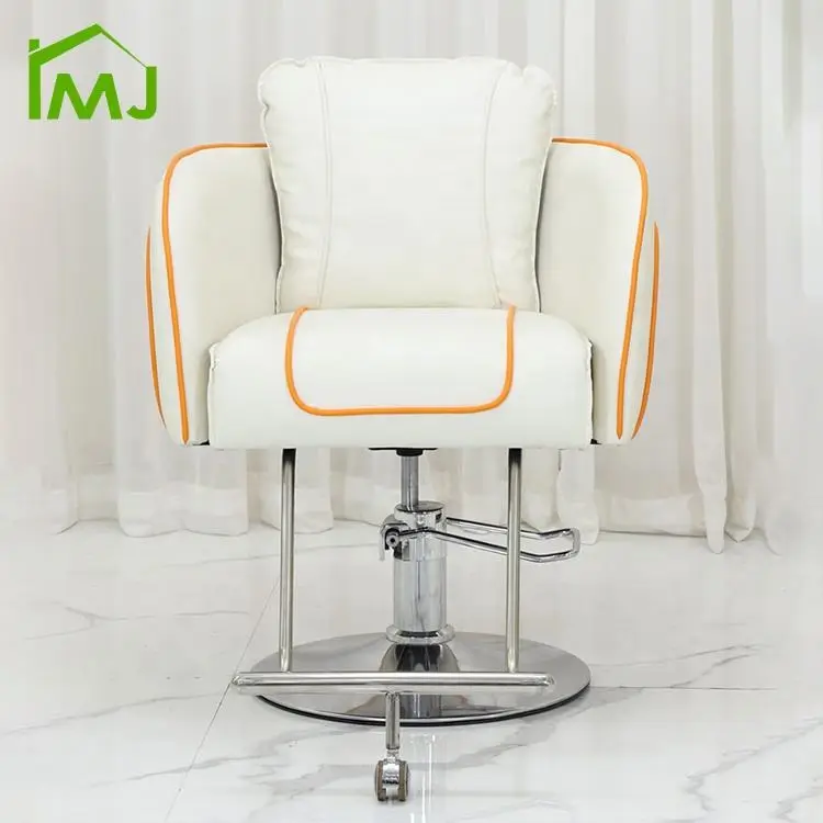 Barber Shop Unique Design White Leather Styling Stool Hairdressing Chairs Barber Chair — image 3
