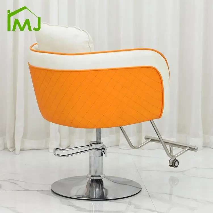 Barber Shop Unique Design White Leather Styling Stool Hairdressing Chairs Barber Chair — image 4