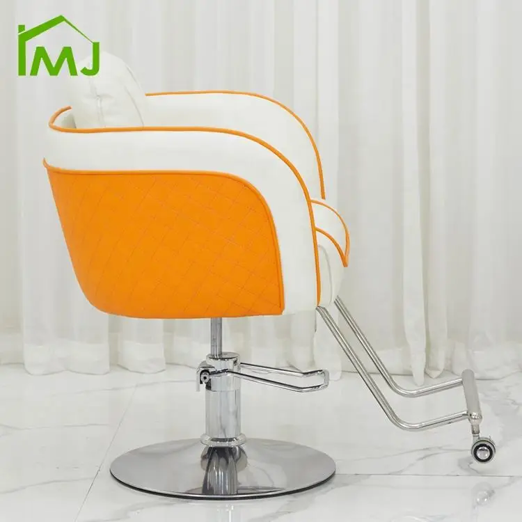 Barber Shop Unique Design White Leather Styling Stool Hairdressing Chairs Barber Chair — image 5