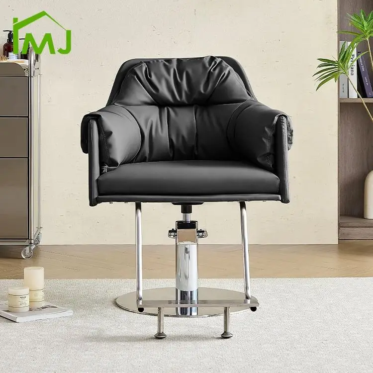 Custom Barber Shop Adjustable Height Swivel Hairdressing Hydraulic Recliner Hair Salon Barber Chair — image 5