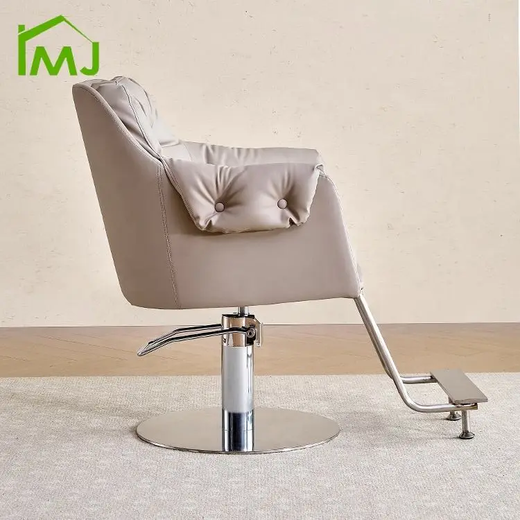 Custom Barber Shop Adjustable Height Swivel Hairdressing Hydraulic Recliner Hair Salon Barber Chair — image 7