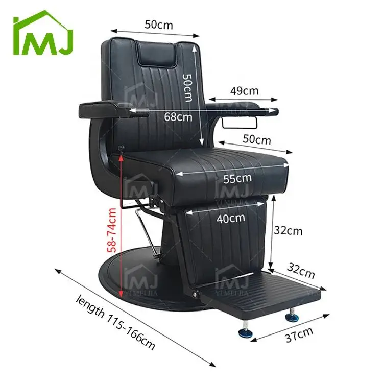 Professional Adjustment Hydraulic Recliner Rotatable Hairdressing Barber Chair — image 7