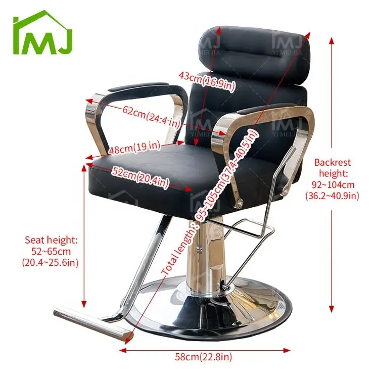 Salon 360° Rotation Waiting Chairs Silla De Barbero Salon Hydraulic Barber Chair — image 7