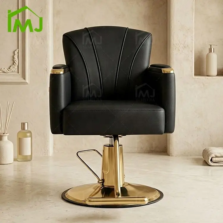 Reclining Makeup Chair Hair Stylists Height Adjustable PU Leather Salon Barber Chair — image 4