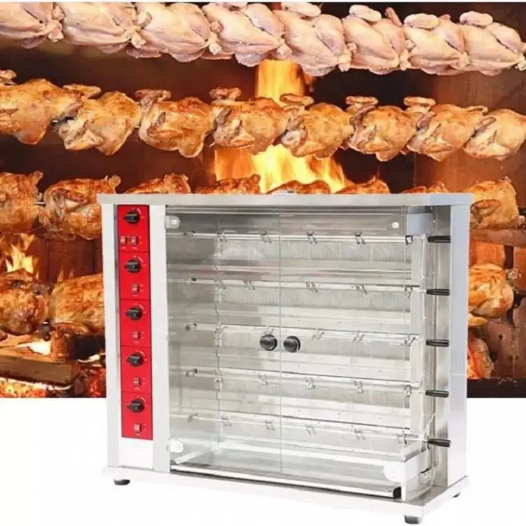 5 Rows BBQ Grill Rotisserie Gas Oven for Garden Outdoor Gas Carbon Dual Use Barbeque Grill — image 4