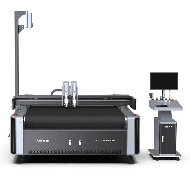 1625 Cnc Digital Corrugated Board Cardboard Automatic Oscillating Knife Ceasing Cutting Roll up Flatbed Cutter — view 1