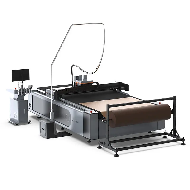 1625 Cnc Digital Corrugated Board Cardboard Automatic Oscillating Knife Ceasing Cutting Roll up Flatbed Cutter — image 3
