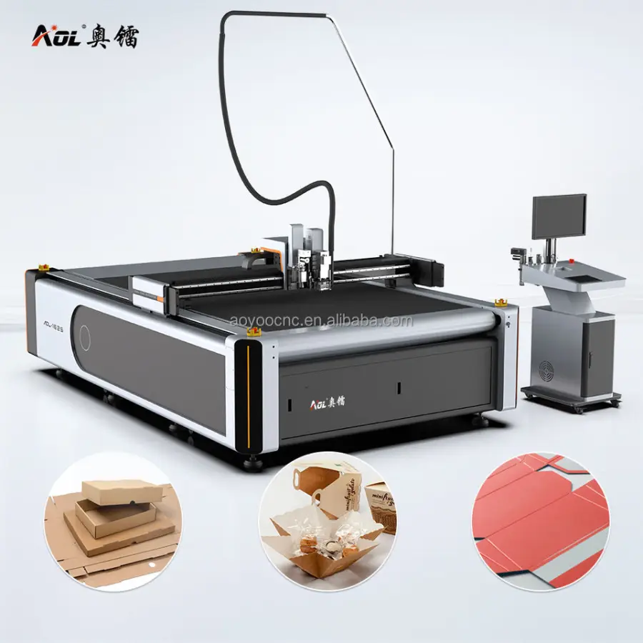 Cnc Digital Oscillating Knife Carton Corrugated Board Automatic Kiss Vinyl Cardboard Box Cutting Machine — view 1
