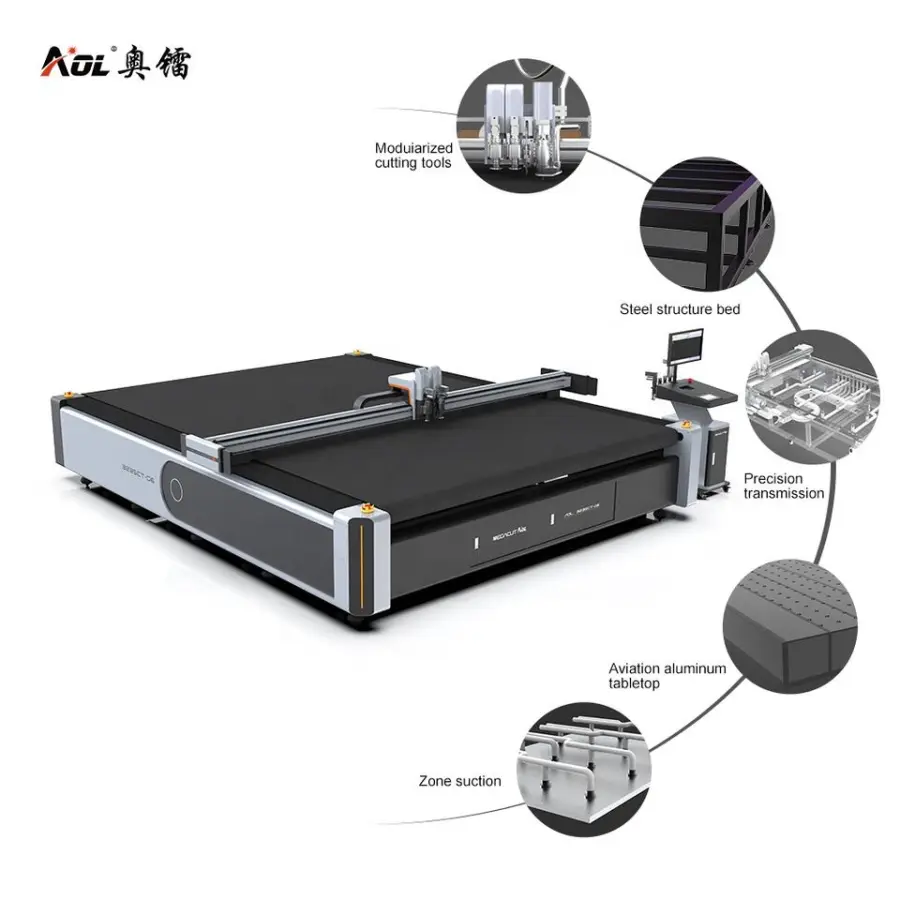 Cnc Digital Oscillating Knife Carton Corrugated Board Automatic Kiss Vinyl Cardboard Box Cutting Machine — image 4