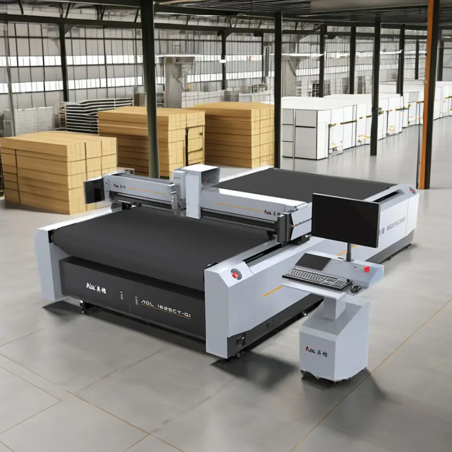Fully Automatic PP Corrugated Cardboard Vinyl Pvc Acrylic 1625 Cnc Oscillating Knife Flatbed Digital Cutting Machine — view 1