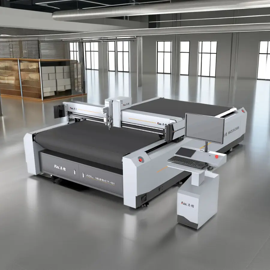 Fully Automatic PP Corrugated Cardboard Vinyl Pvc Acrylic 1625 Cnc Oscillating Knife Flatbed Digital Cutting Machine — view 2