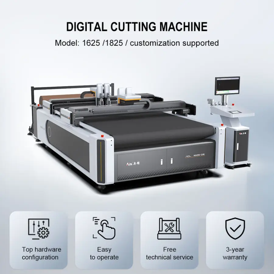 Fully Automatic PP Corrugated Cardboard Vinyl Pvc Acrylic 1625 Cnc Oscillating Knife Flatbed Digital Cutting Machine — view 4