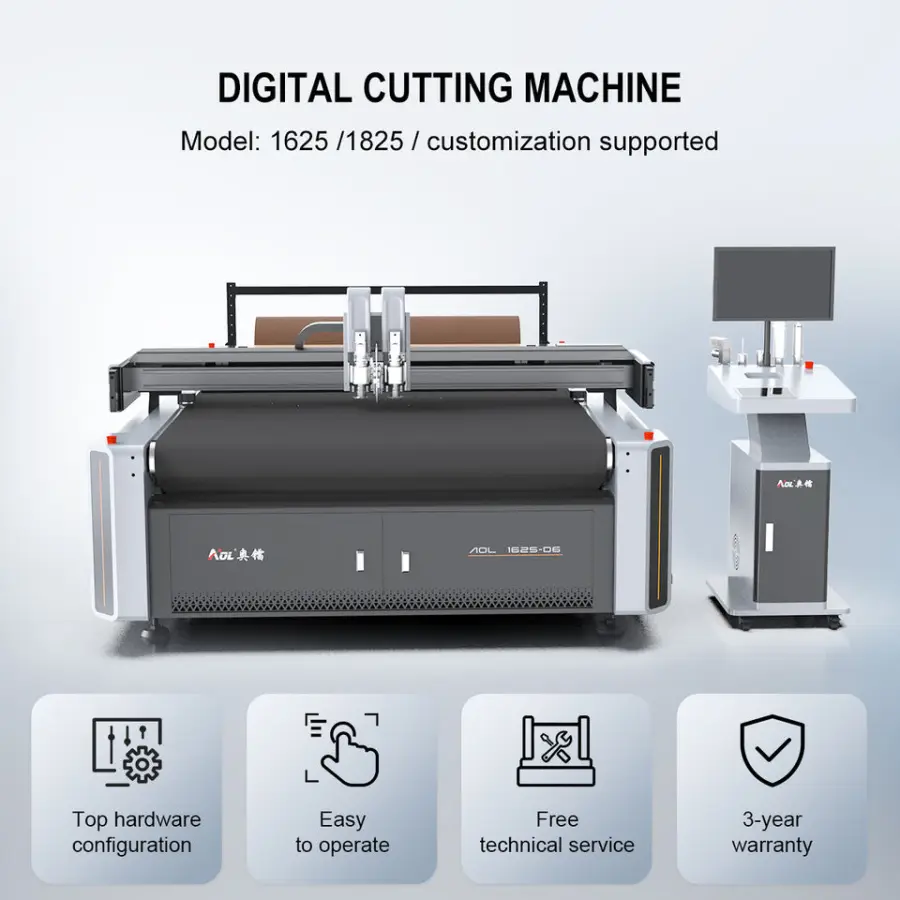 Fully Automatic PP Corrugated Cardboard Vinyl Pvc Acrylic 1625 Cnc Oscillating Knife Flatbed Digital Cutting Machine — view 5