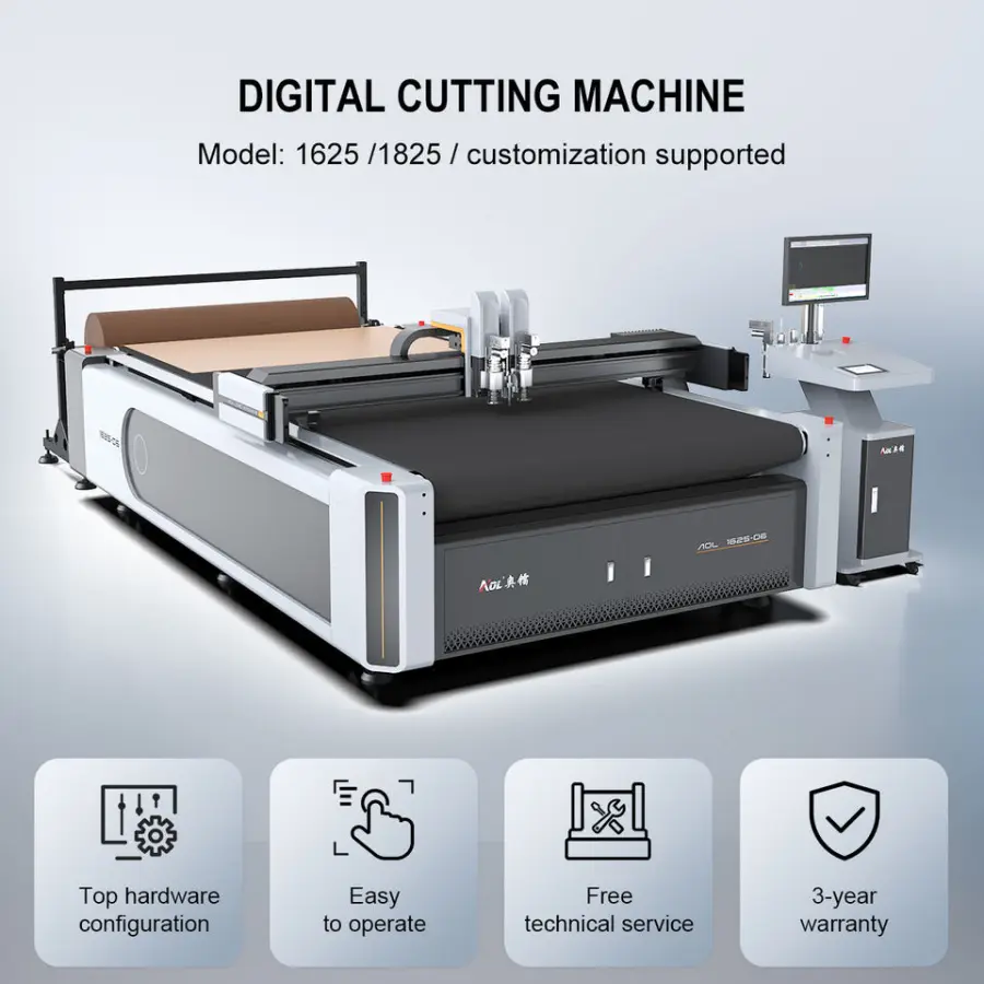Fully Automatic PP Corrugated Cardboard Vinyl Pvc Acrylic 1625 Cnc Oscillating Knife Flatbed Digital Cutting Machine — view 6