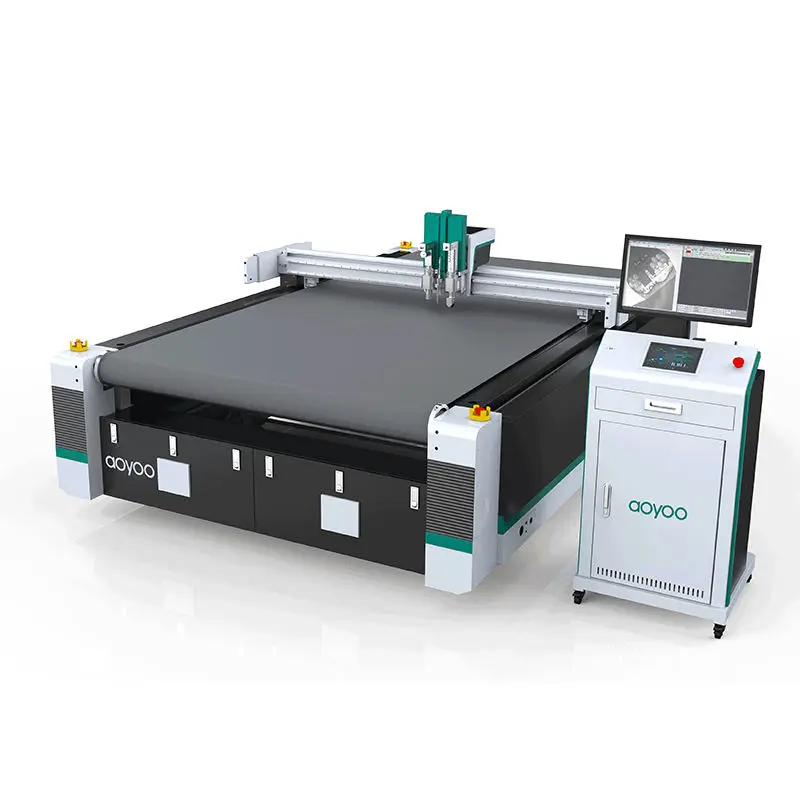 AOYOO Maker Auto Feeding Cnc Vibration Knife Cutting Machine for Cutting Carton Box — view 1