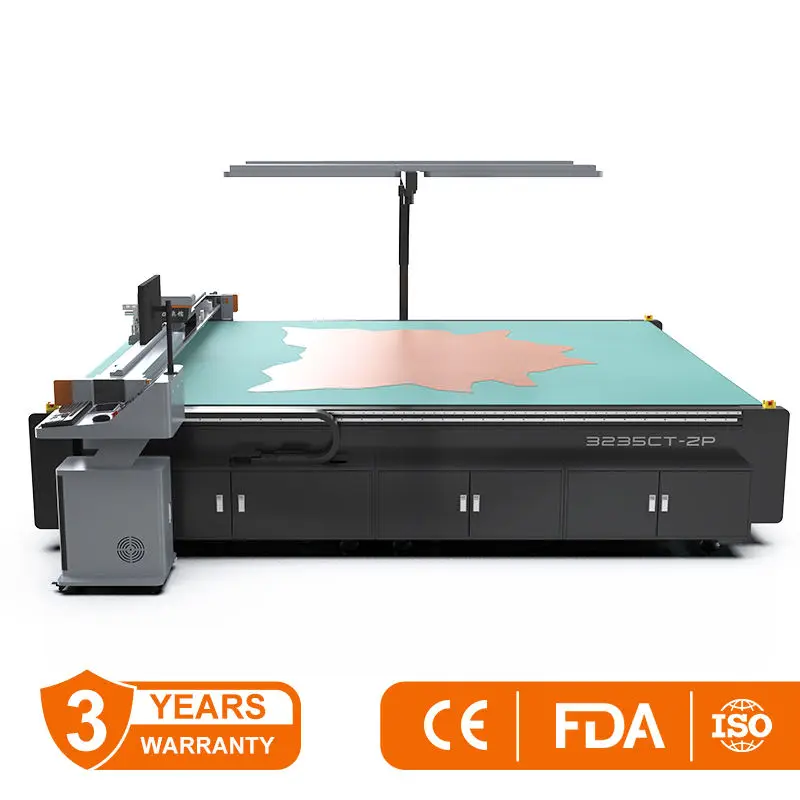 Automatic Leather Fabric Cutting Machine Cnc Oscillating Knife Flatbed Plotter Precision Cutter with Camera — view 3