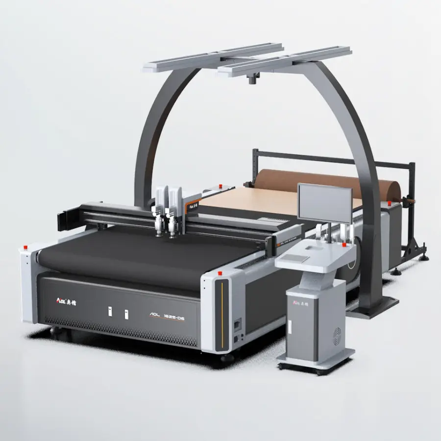 CNC Leather Textile Cutting Machine for Garment Fabric Apparel With Automatic Feeding AOL Flatbed Digital Cutter — image 3