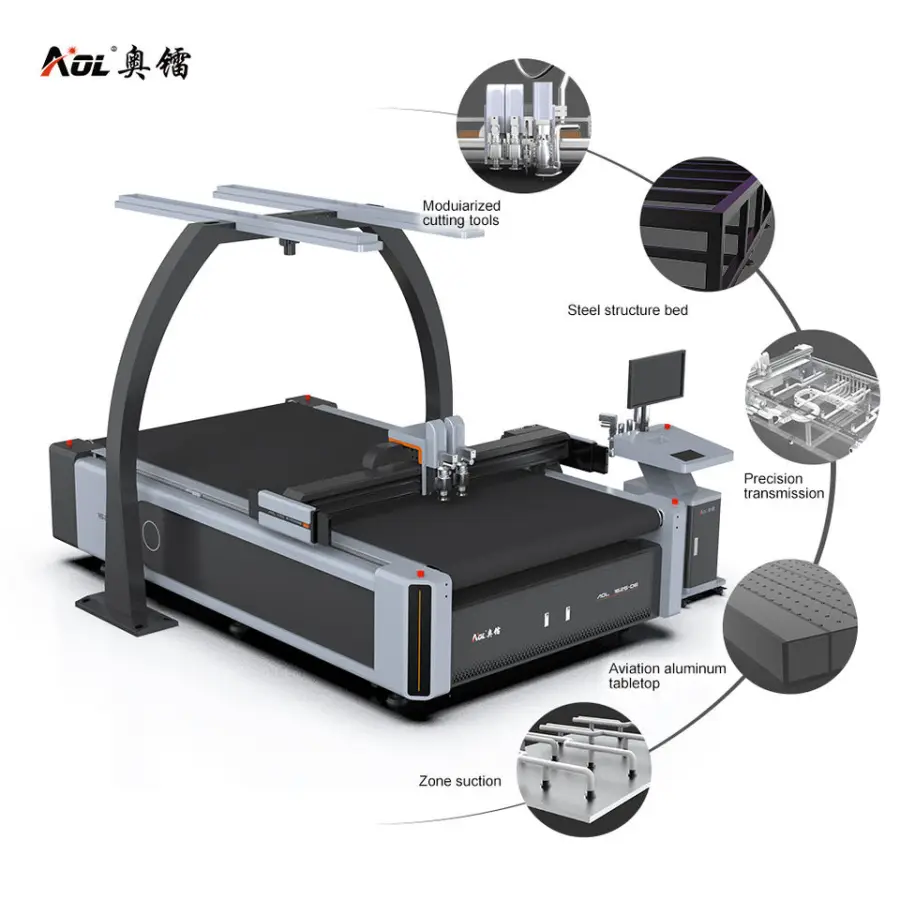 1325 1625 1825 Auto Feeding Vibration Knife Leather Cutting Machine — image 4